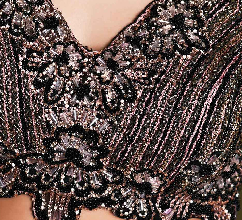Lace, crystals and foil