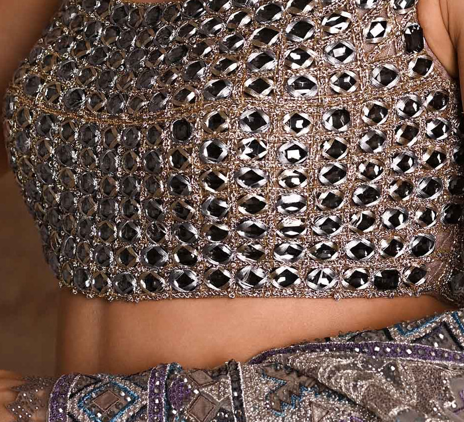 Crystal-studded blouse