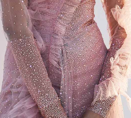 Crystals on tulle