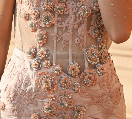 3D florals and pearls