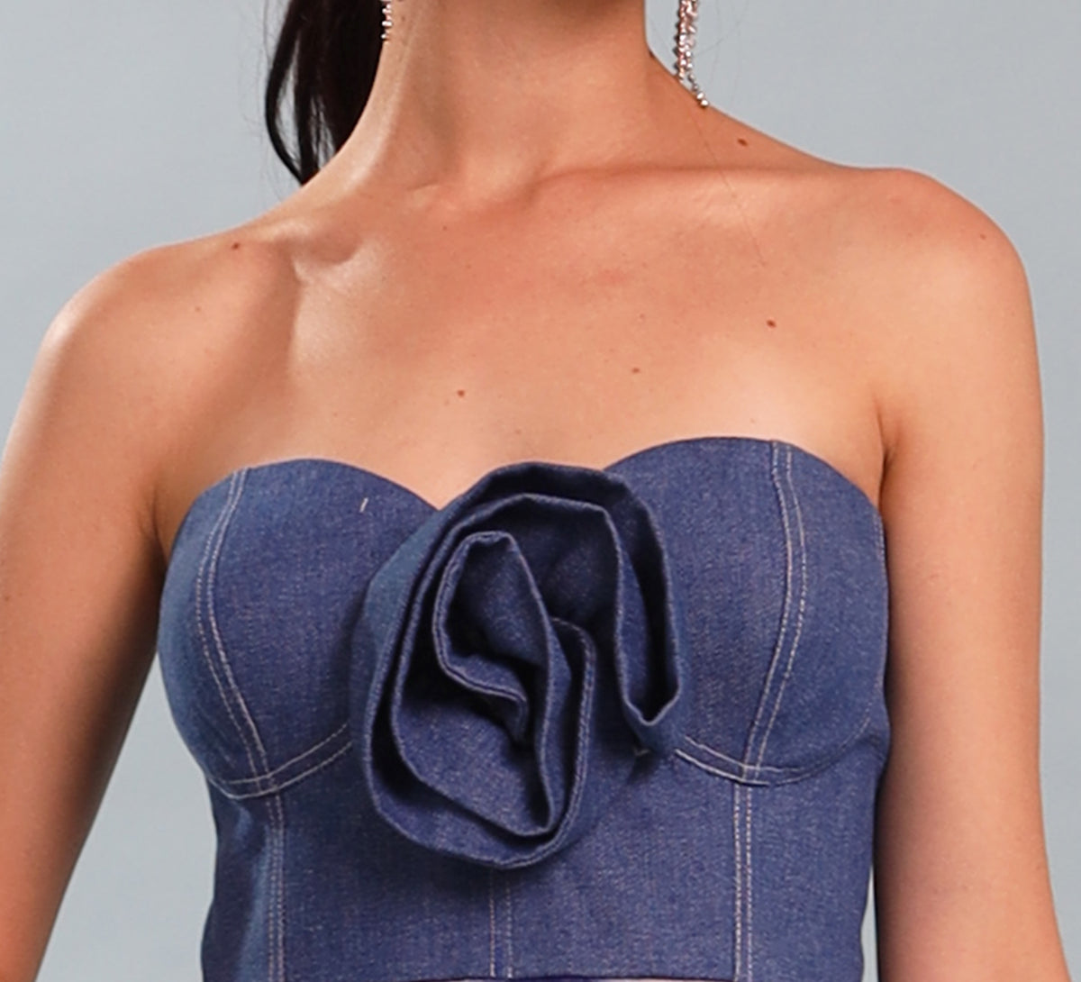 3D denim rose