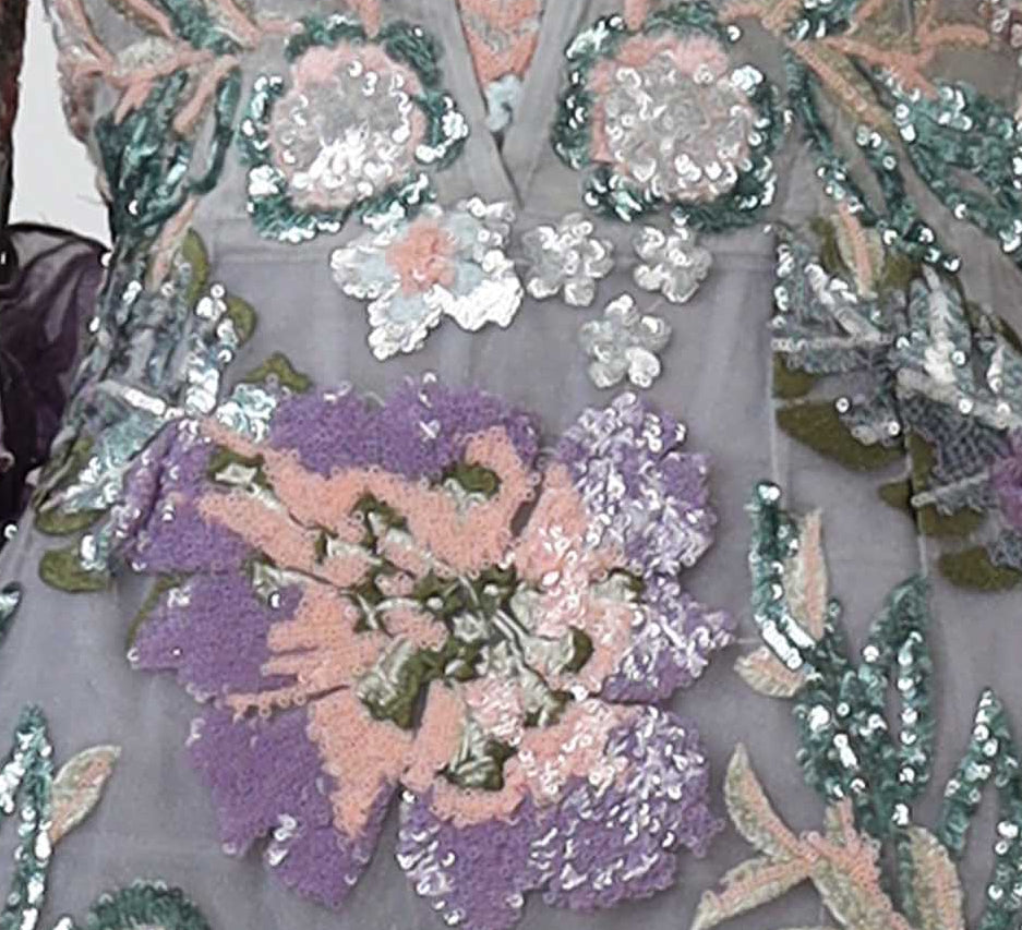 Shimmering embroidery