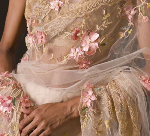3D florals and gold