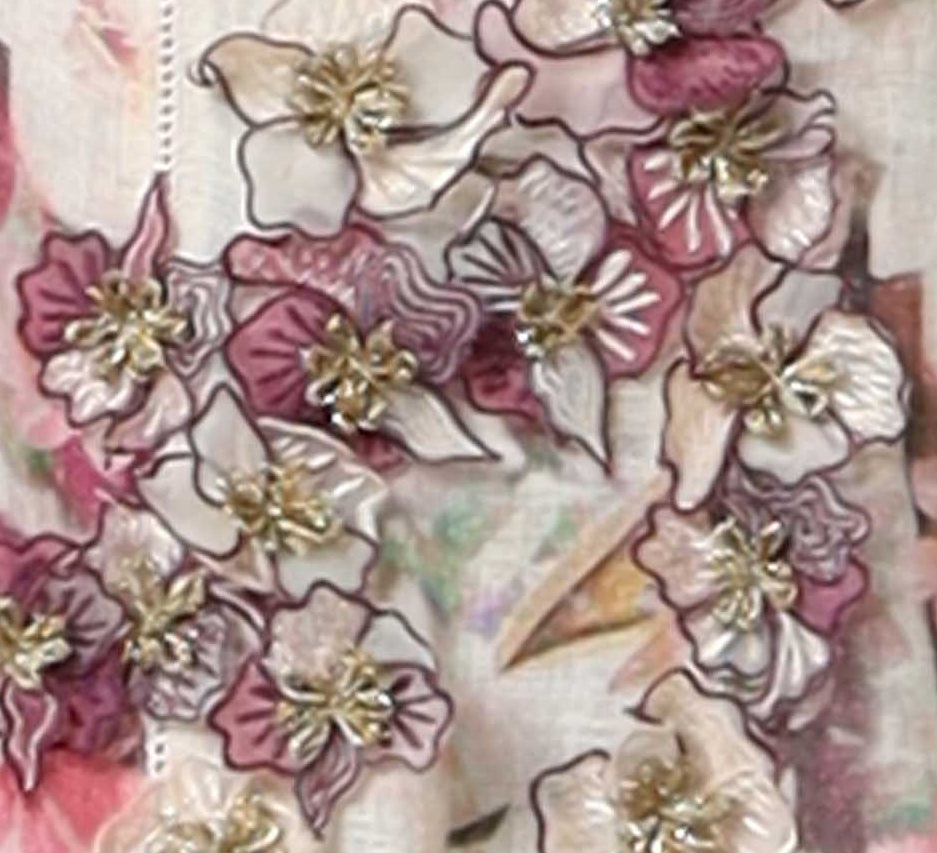 3D floral embroidery