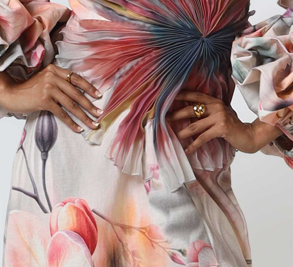 A pleated fan