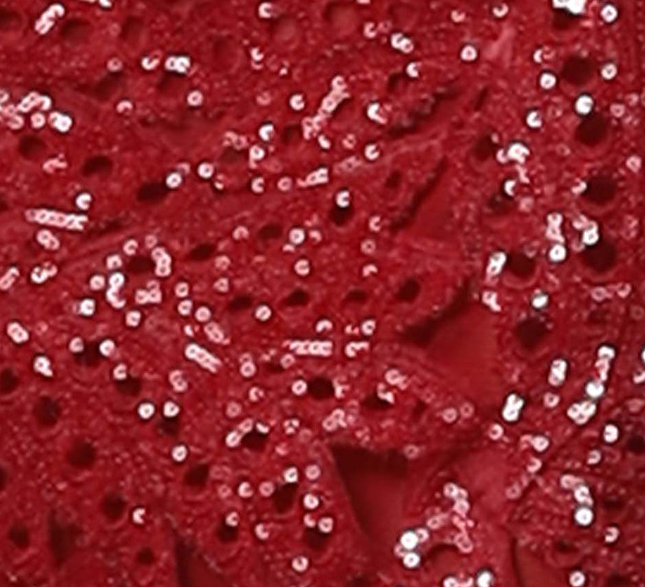 Sequins on red
