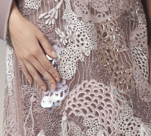 Lace, sequins and beads