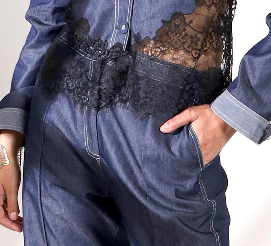 Denim into lace