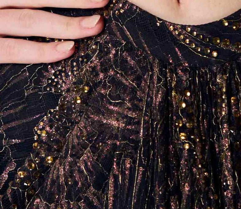 Beadwork and fringe