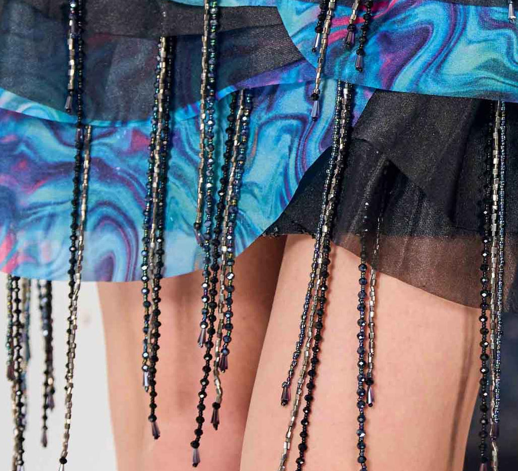 Micro-pleated ruffles