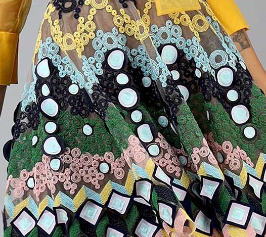 Bold print on organza
