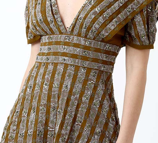 Embroidered stripes