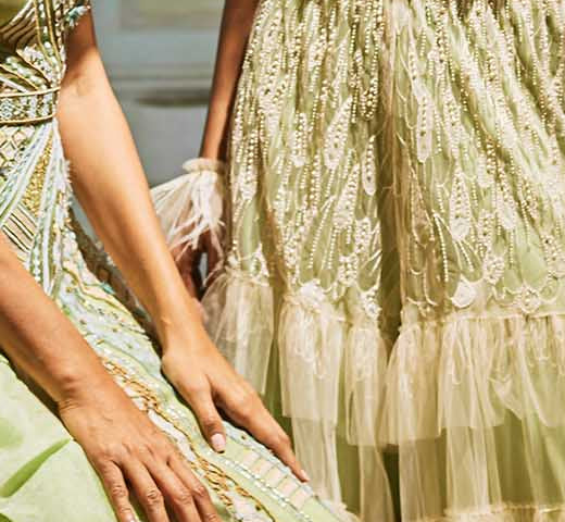 Embroidery and ruffles