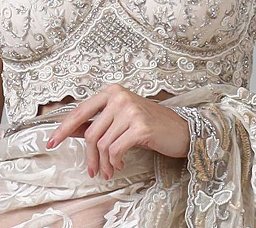Embroidered ivory