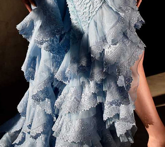Embroidered ruffles