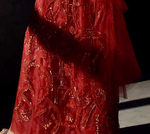 Embroidery and ruffles
