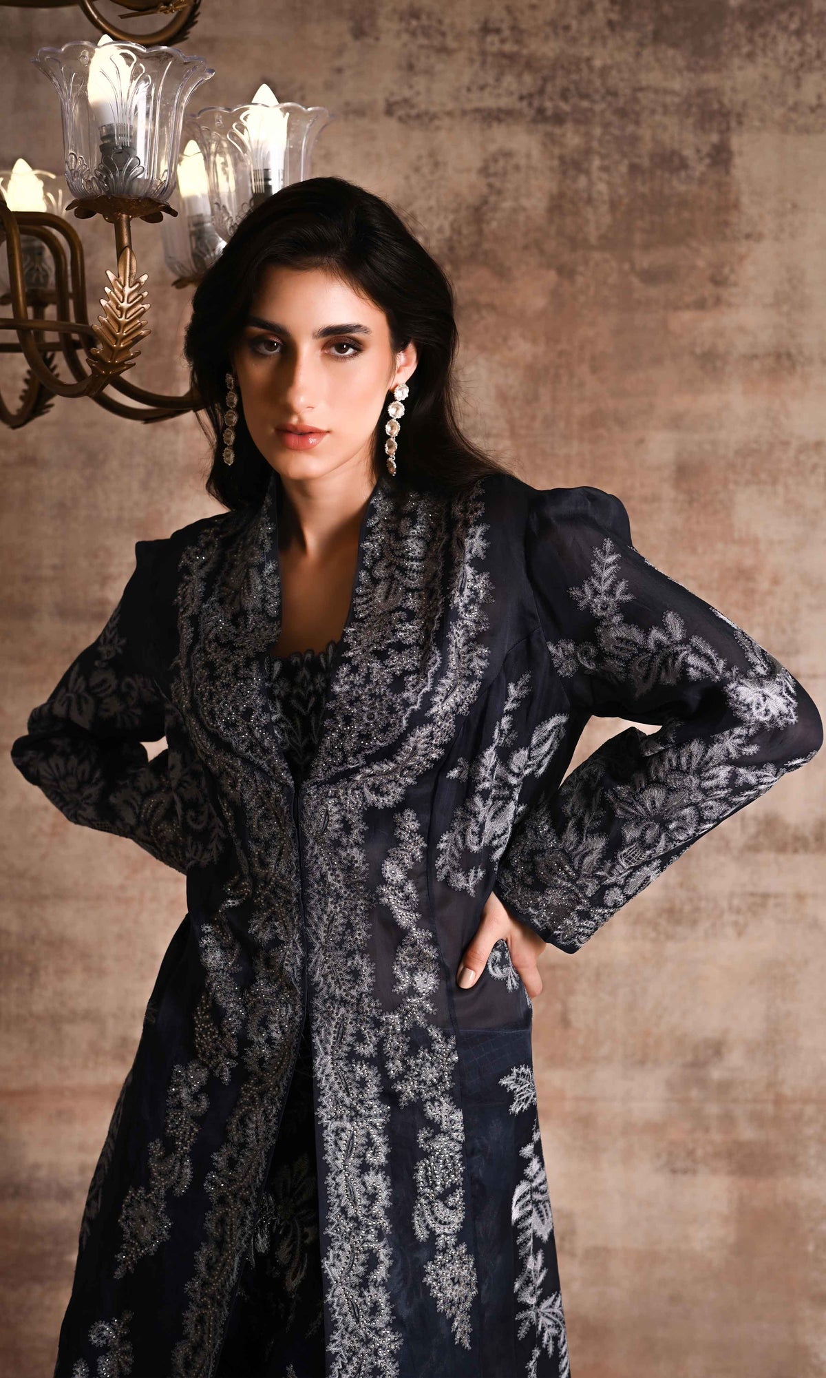 Zainara Jacket with Sharara set