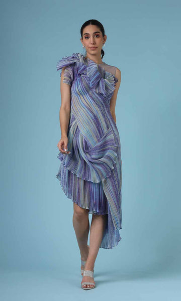 geisha designs dresses Geisha Designs 3D Floral Asymmetrical Mini Dress