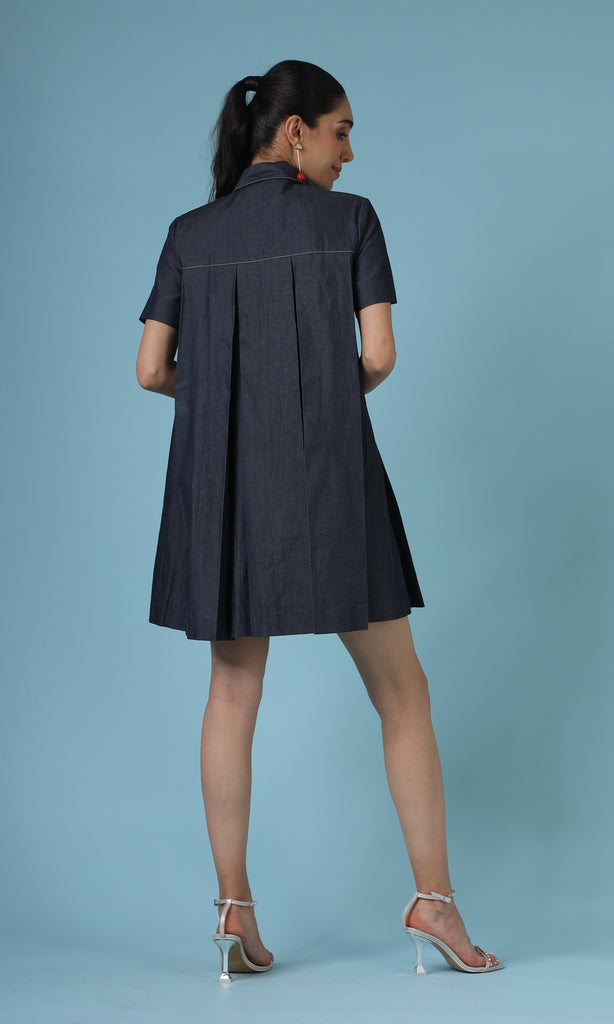geisha designs denim dress Corset Denim Midi Dress