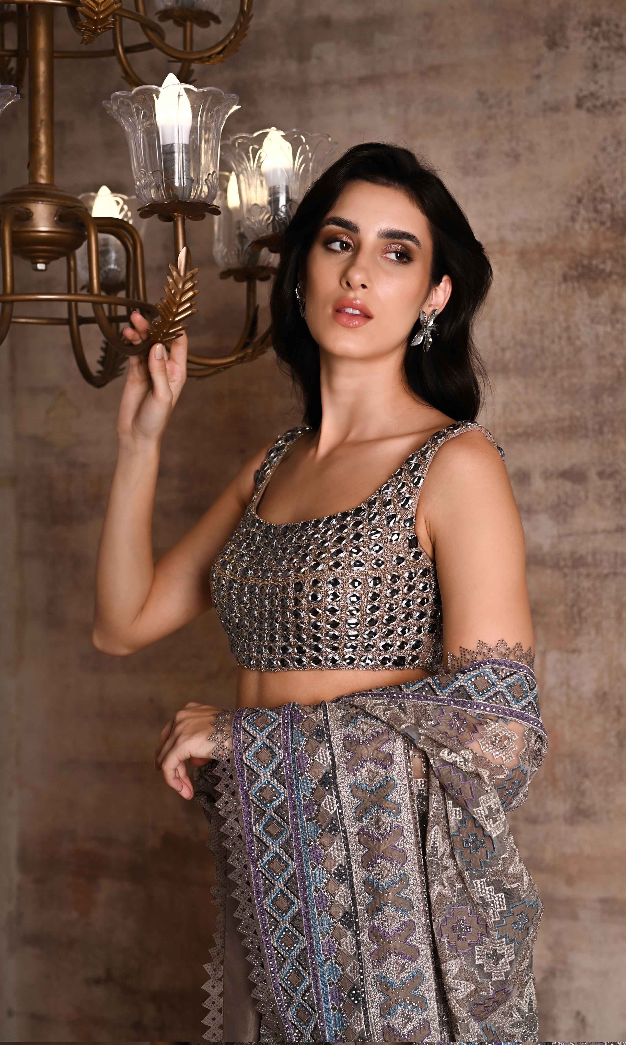Crystal-studded blouse