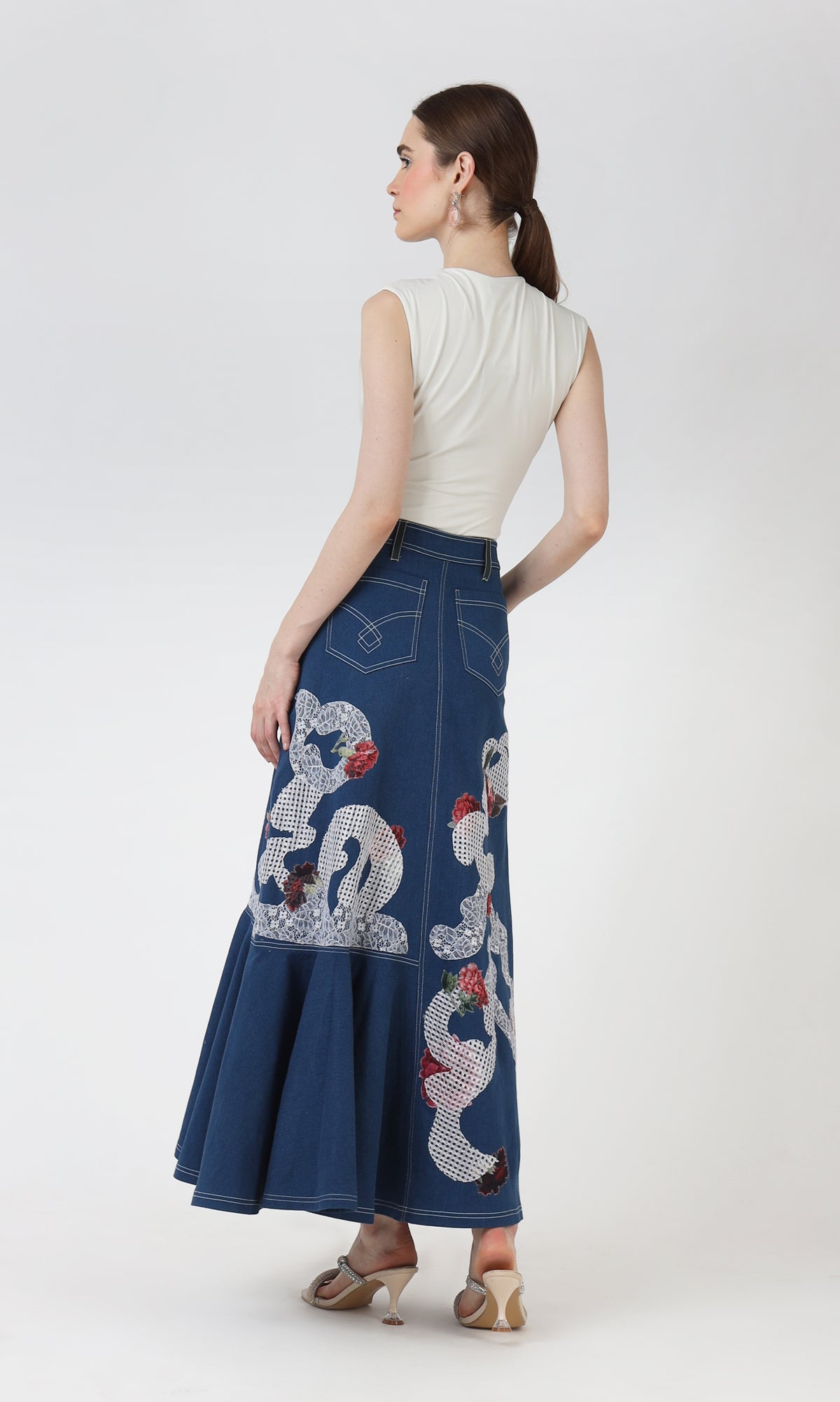 Asymmetrical Denim Skirt
