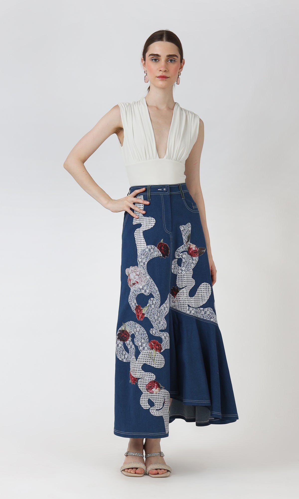 Asymmetrical Denim Skirt