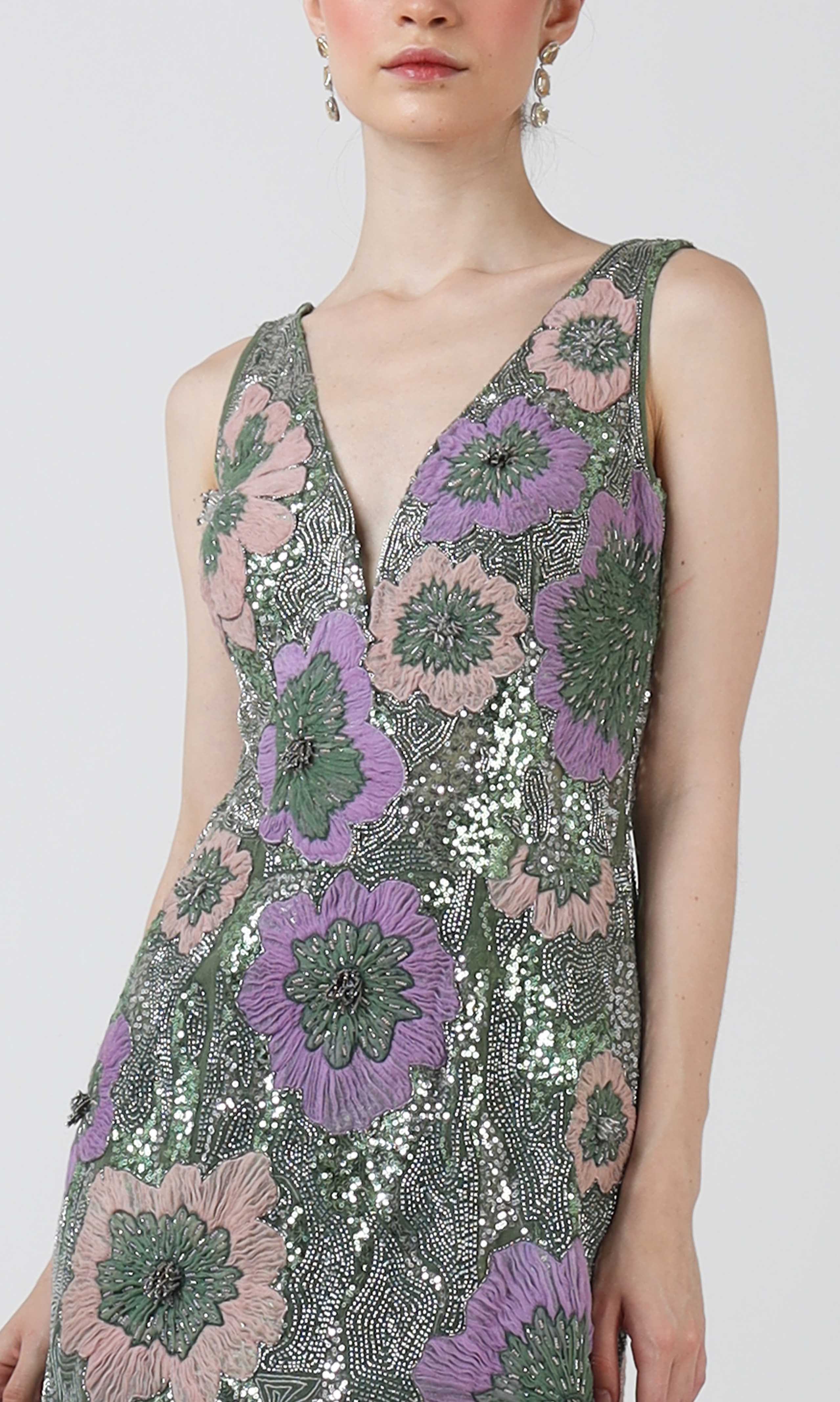 Hand-embroidered blooms