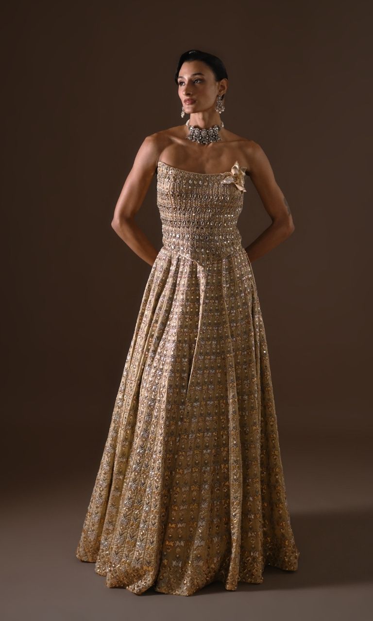 Gilded Mosaic Corset Lehenga Set
