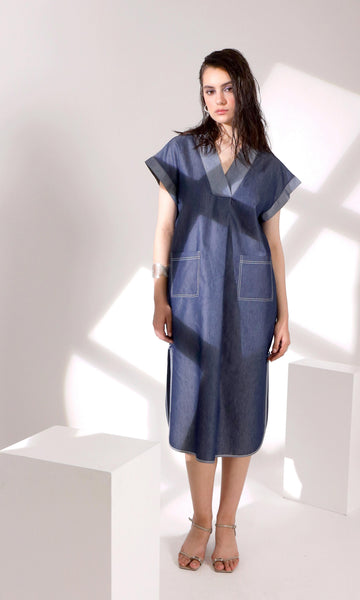 corset denim midi dress geisha designs corset denim midi dress geisha designs Giana Corset Denim Dress Foxtail Boutique XO