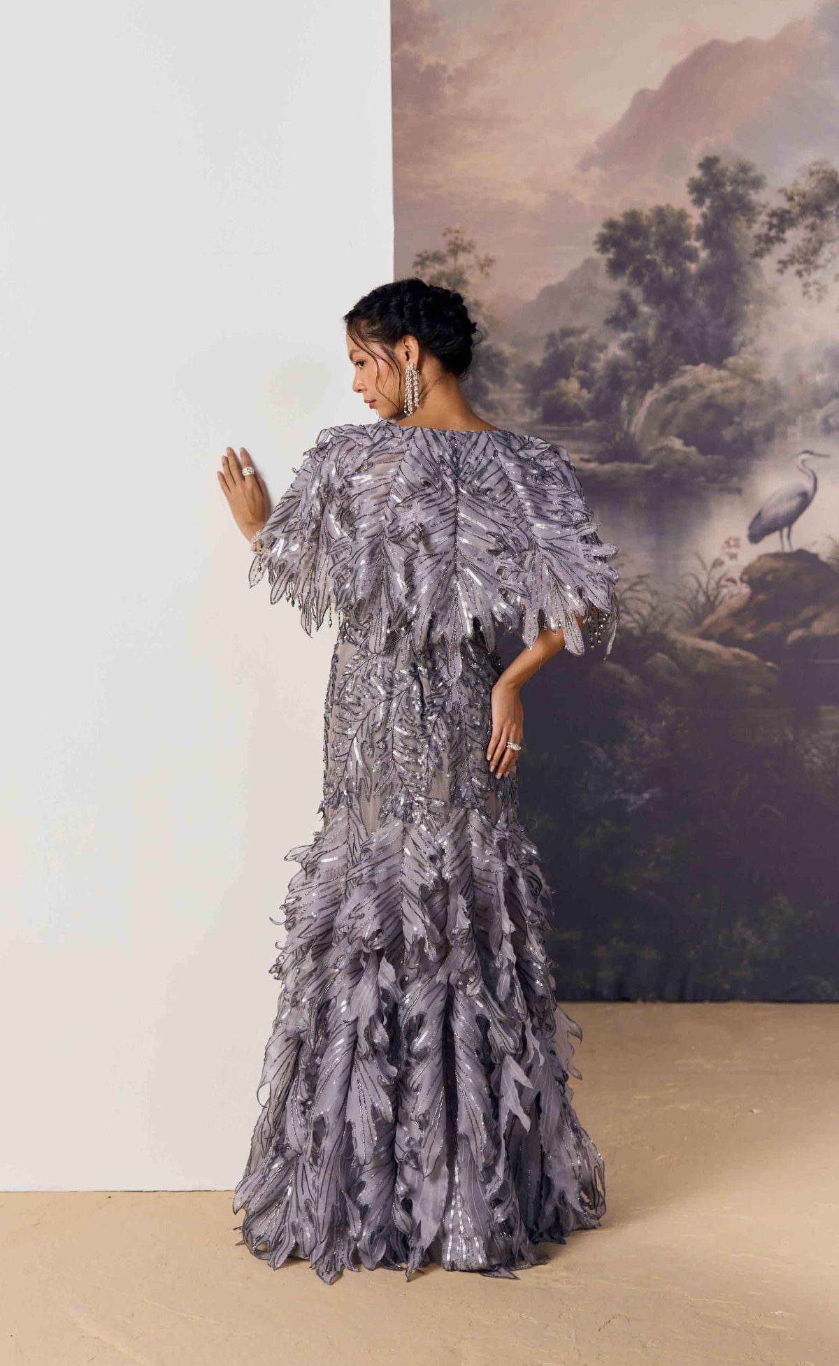 Lunette Feathered Gown