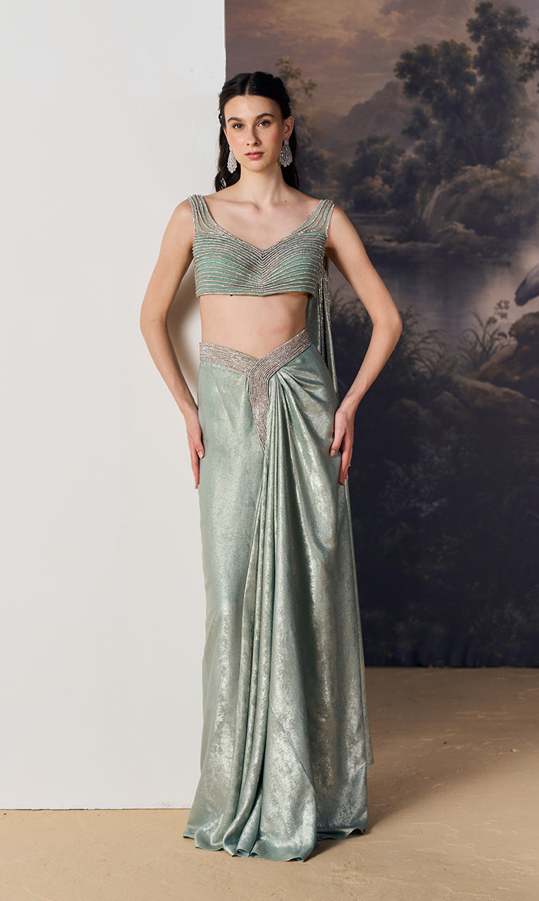 Salacia Draped Saree Set