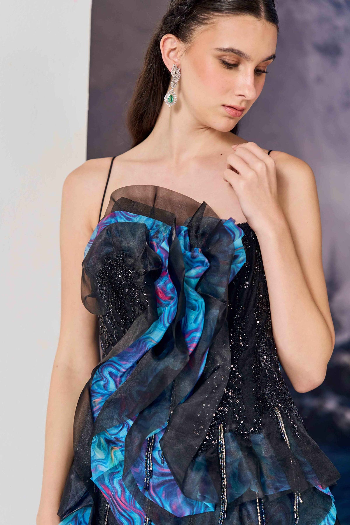 Nebula Ruffle Mini Dress