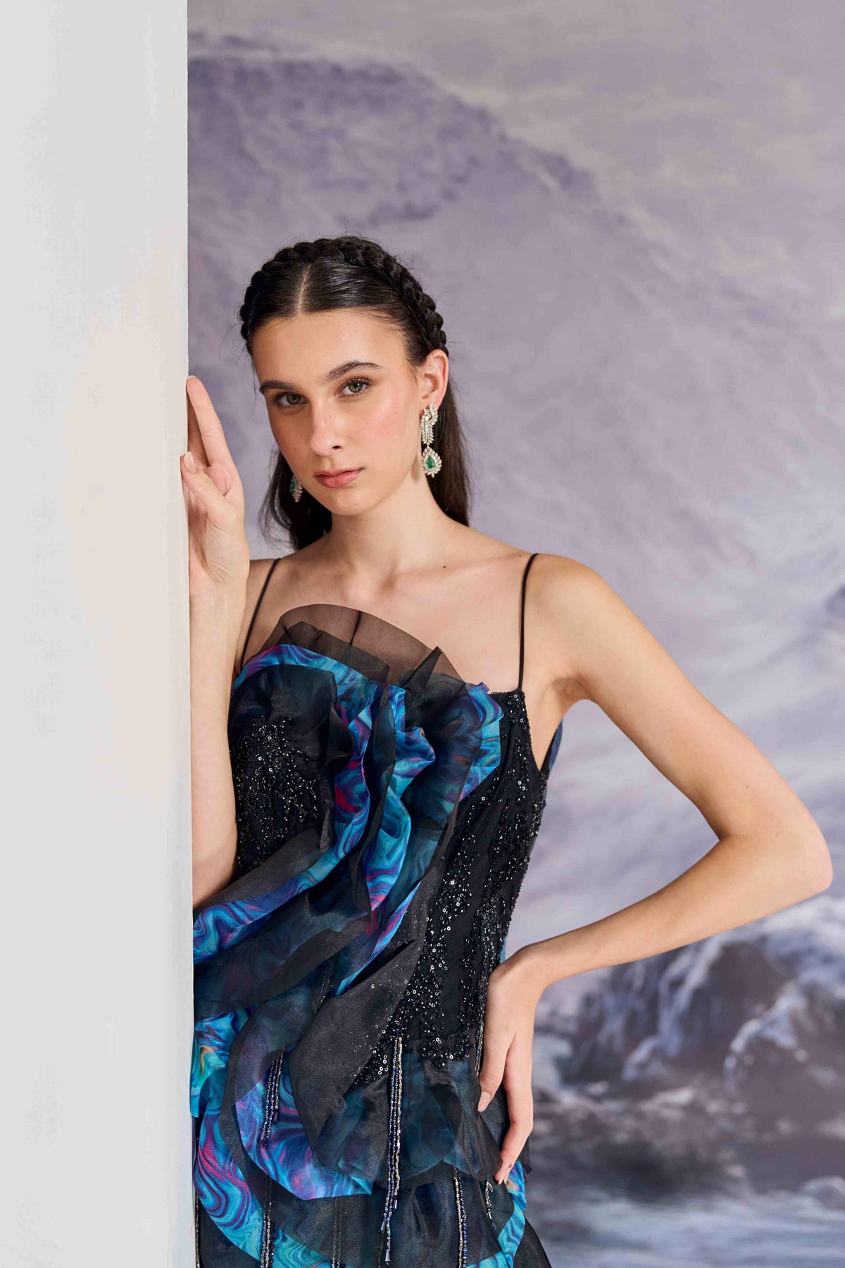 Nebula Ruffle Mini Dress