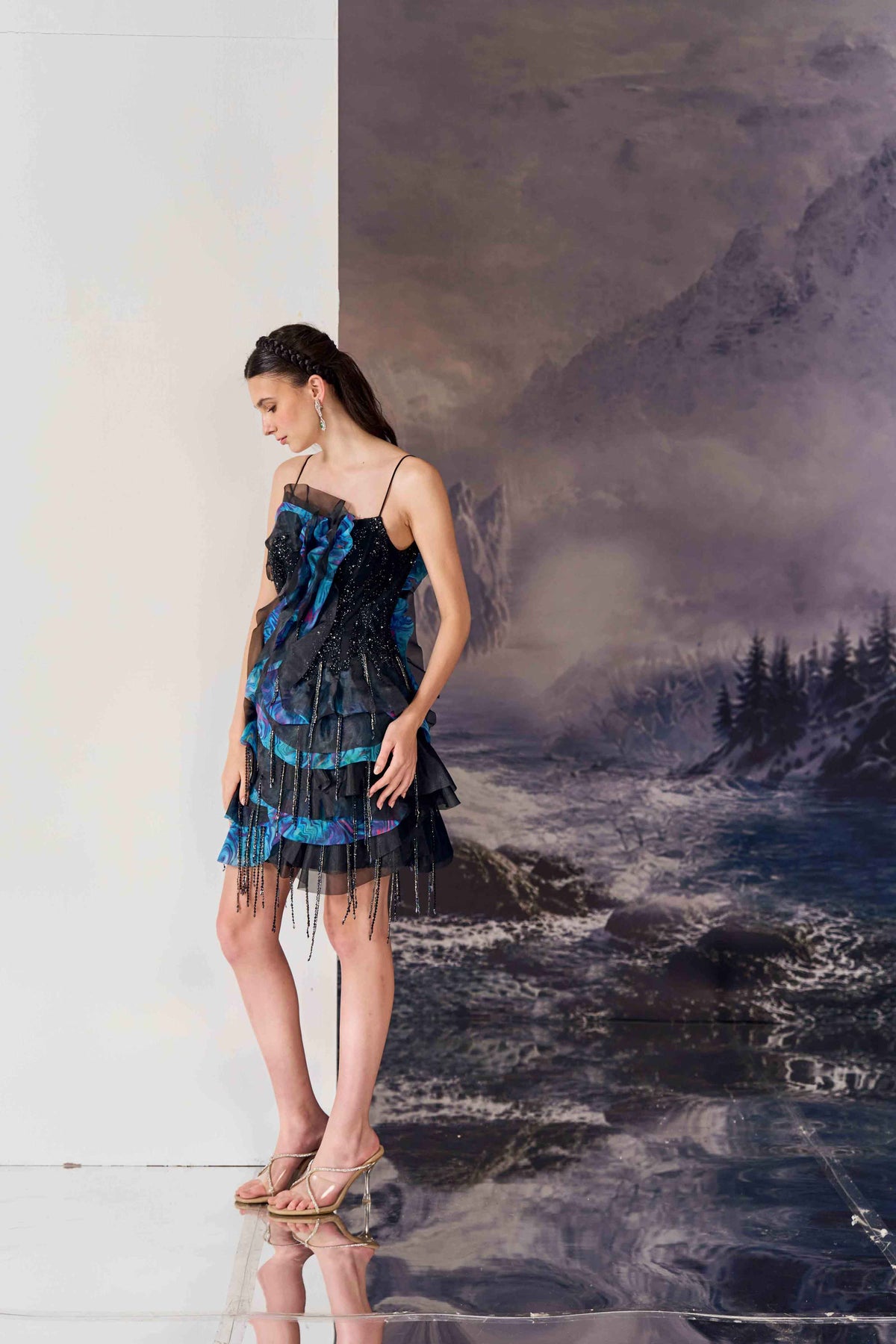 Nebula Ruffle Mini Dress