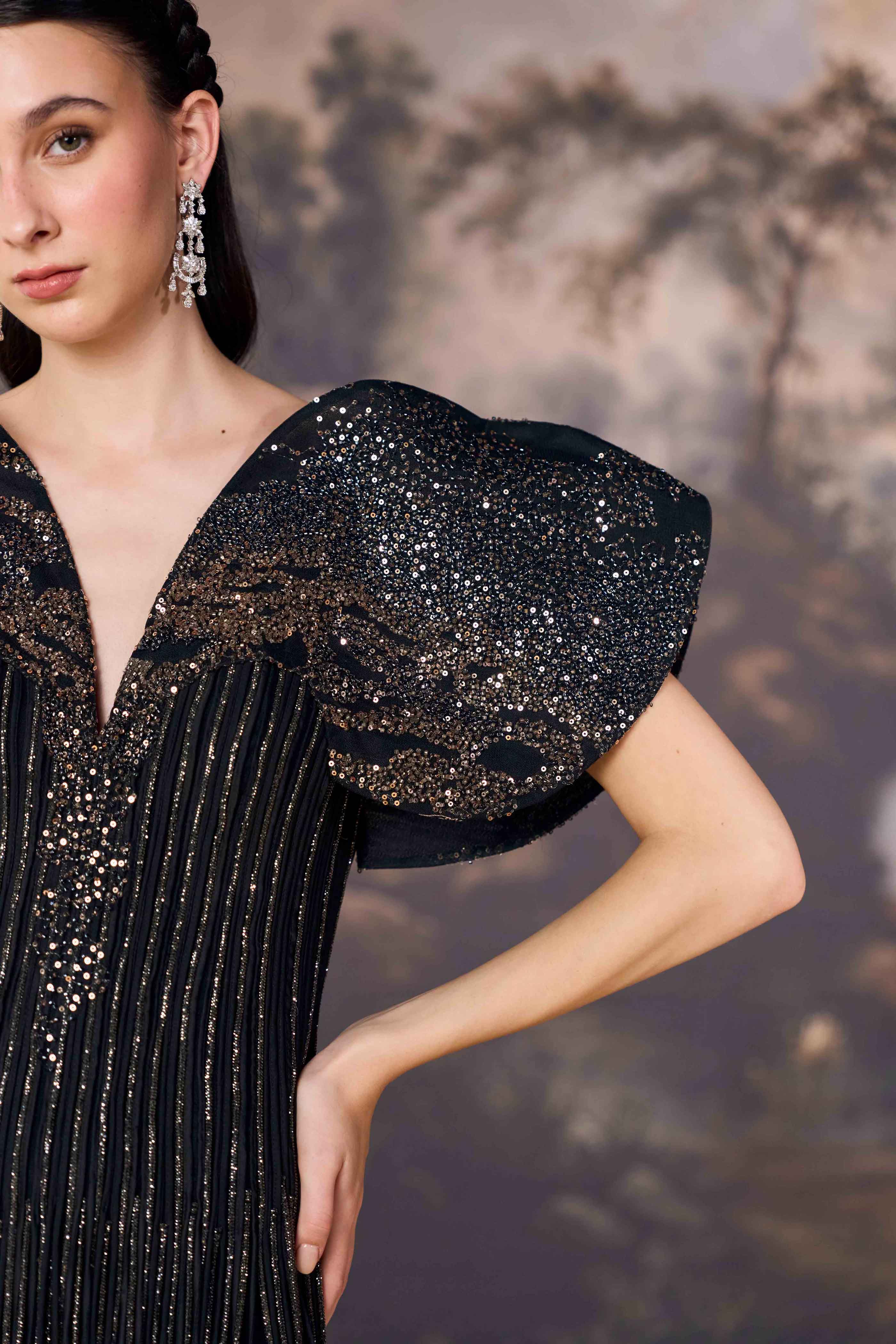 Sequins, bugle beads and fringe