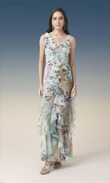 geisha designs martina floral dress Floral Maxi Slip Dress