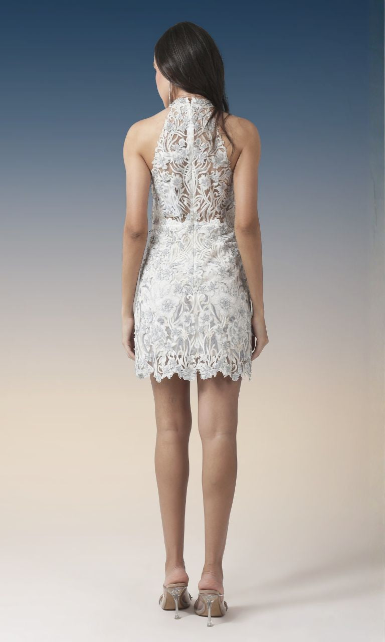 Elegance Ivory Lace Short Dress