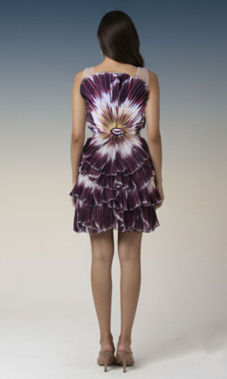 Plum Radiance Sculpted Mini Dress