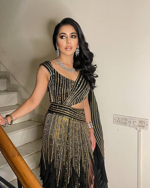 Noémie Designer Saree Gown– designer saree by Geisha Designs