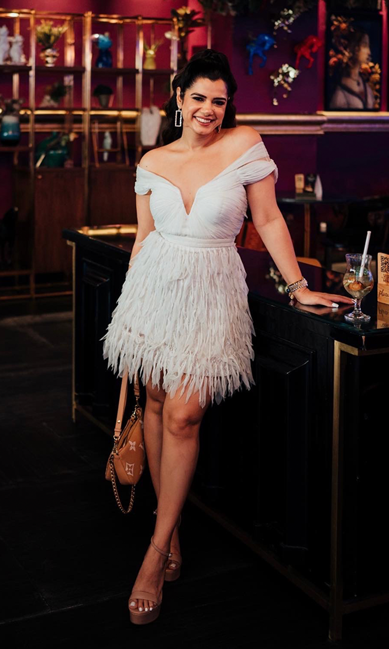 Gillian White Feather Dress