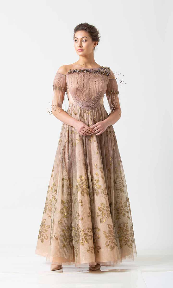 Kiara Rose Gold Cocktail Gown