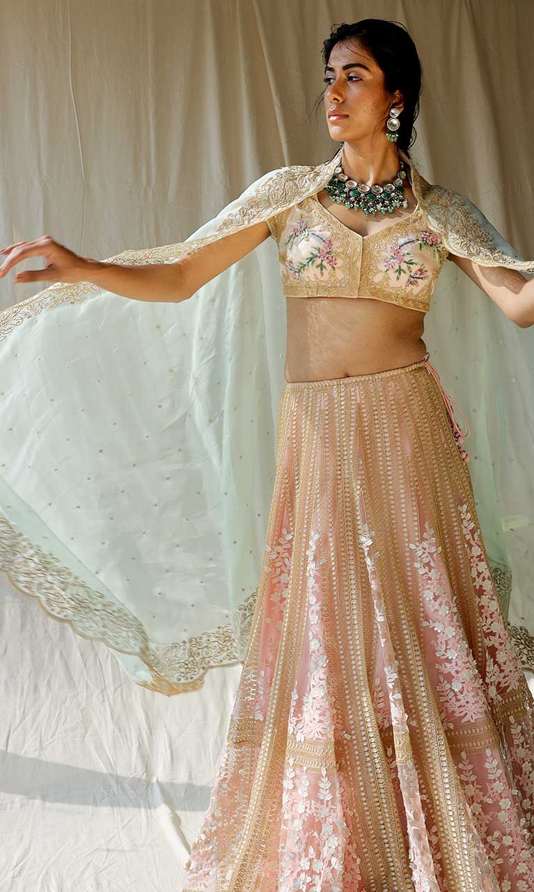 Ivy Goddess Hand Embroidered Lehenga Set
