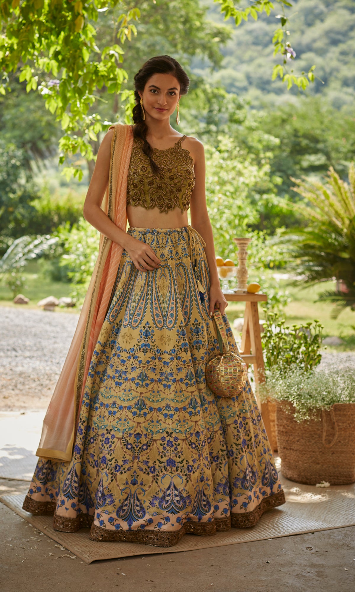 Olivia Paisley Delicate Embroidered Lehenga Set
