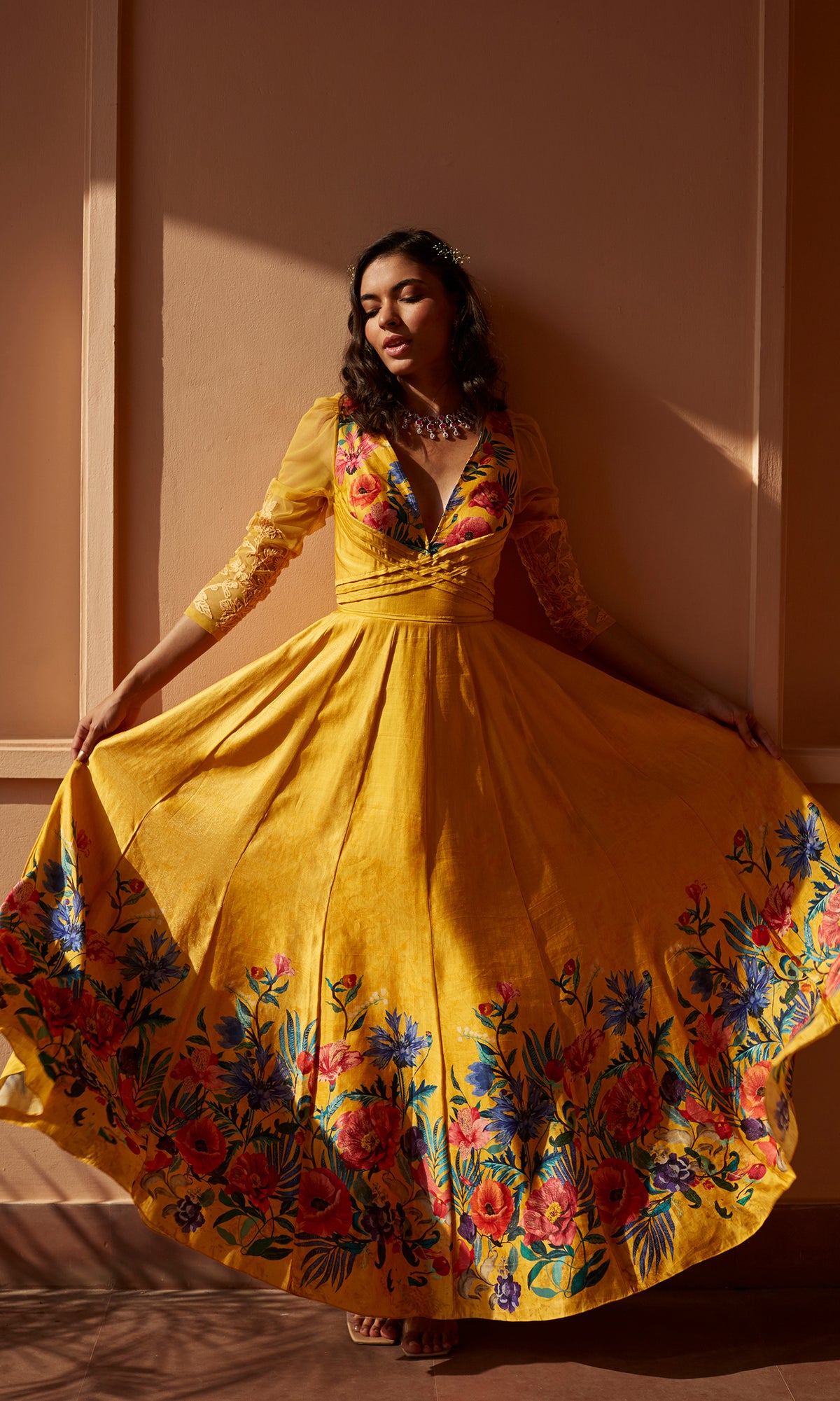 Marigold Floral Anarkali