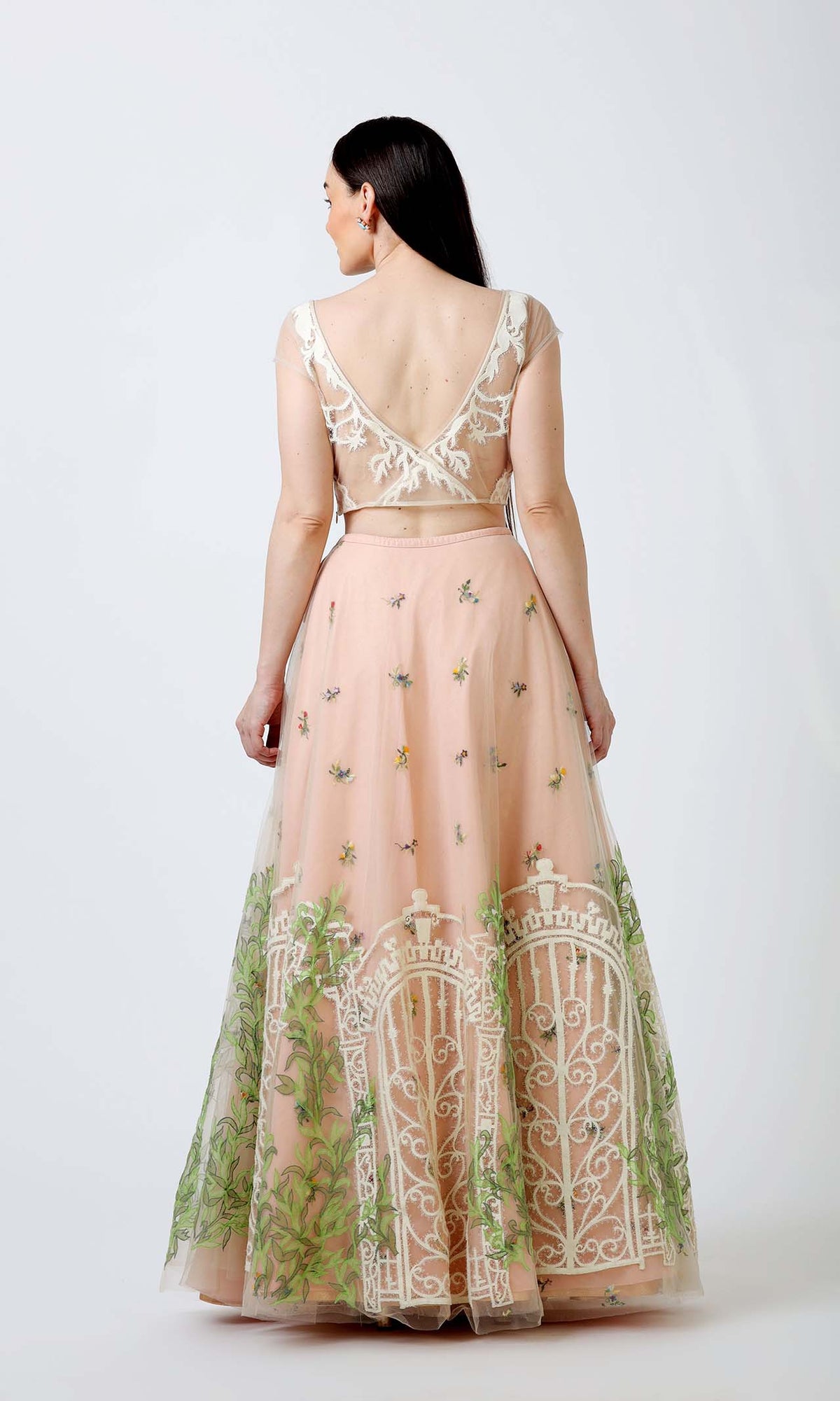 Multi Embroidered Lehenga Set