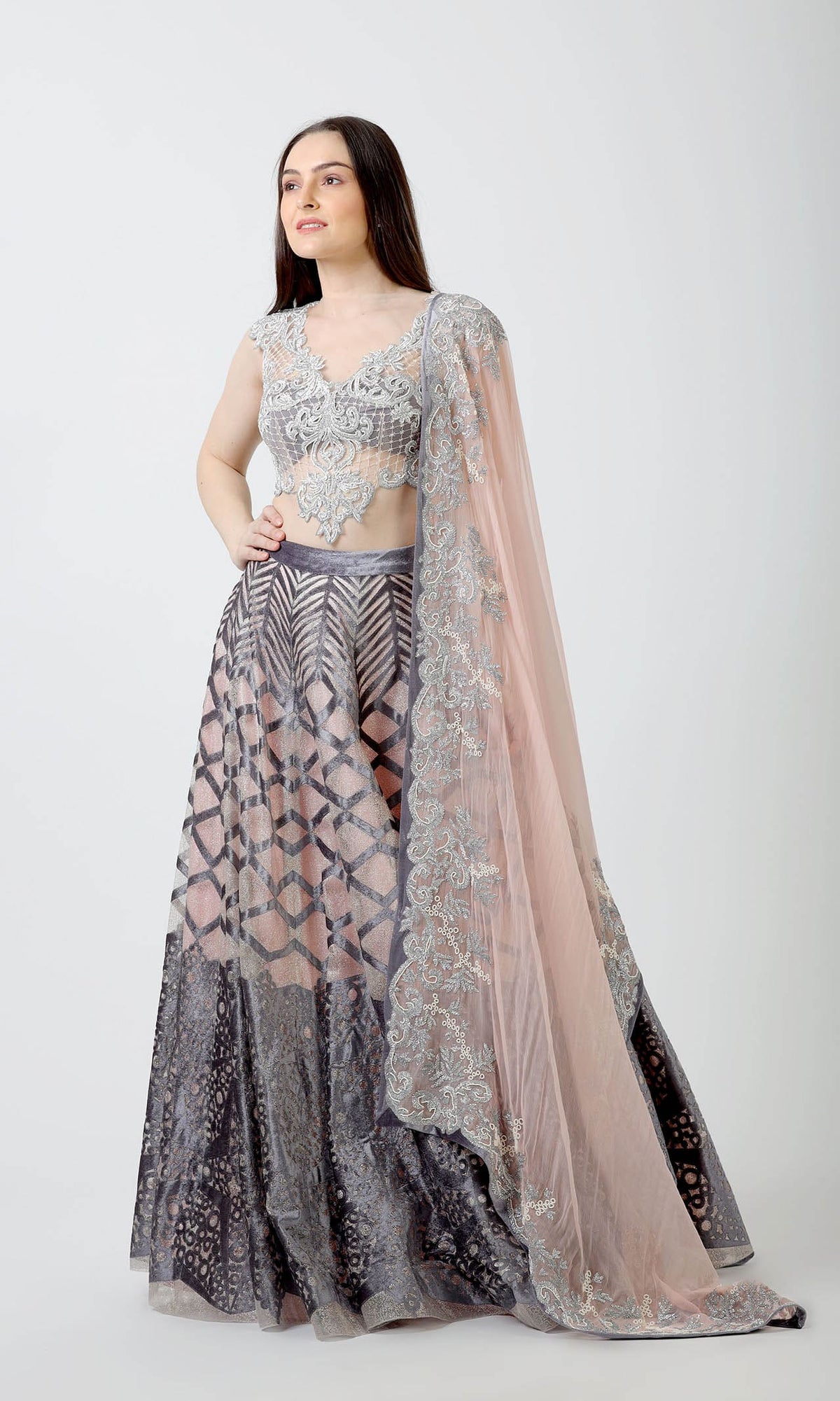 Laser work Lehenga Set