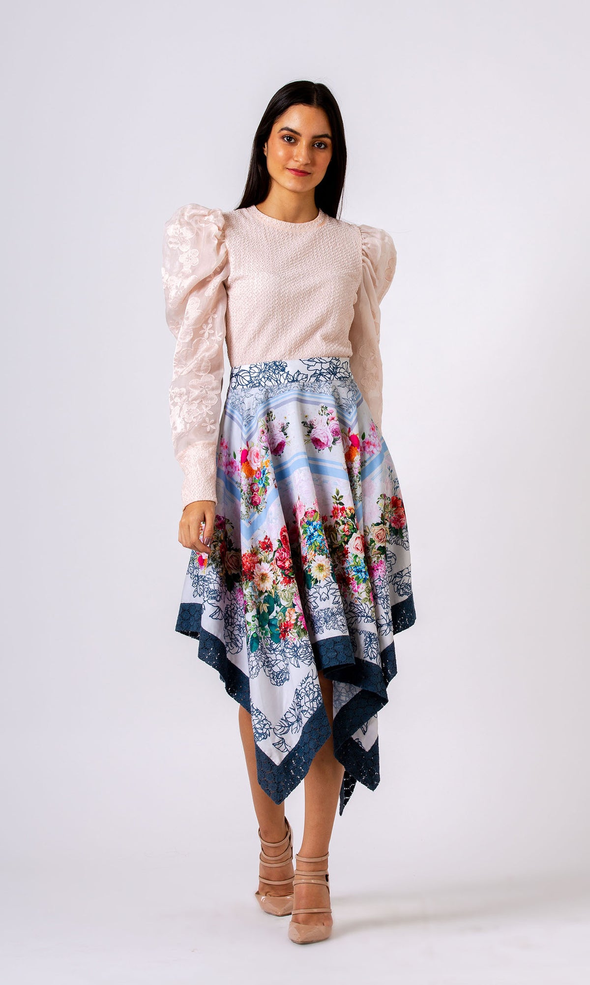 Holiday Scarf Asymmetric Skirt