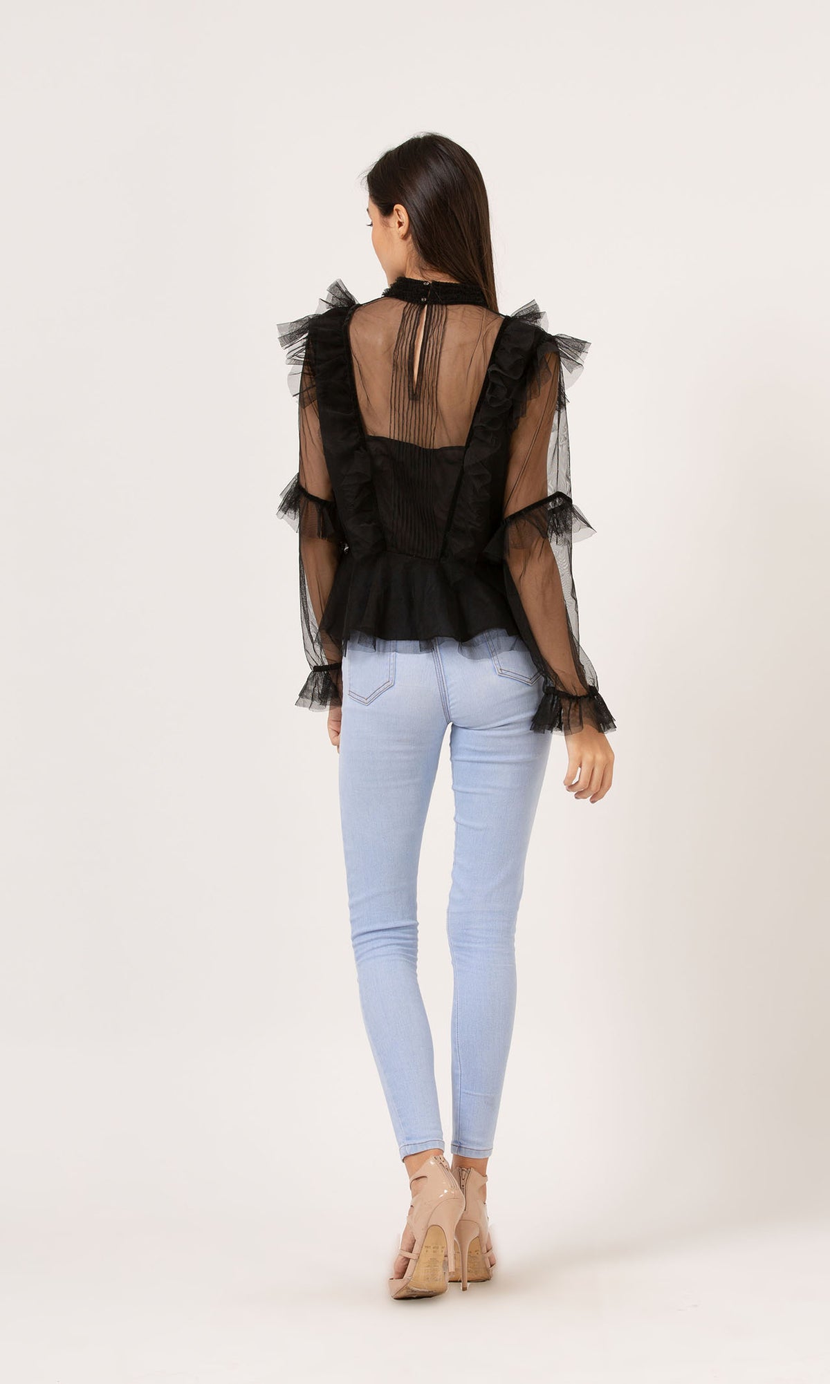 Tulle Frill Peplum Top