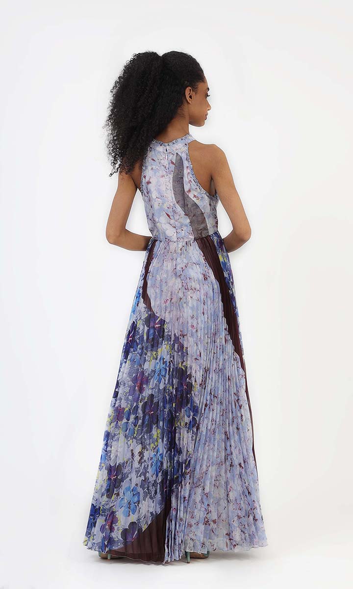 Shades of Blue Halter Maxi