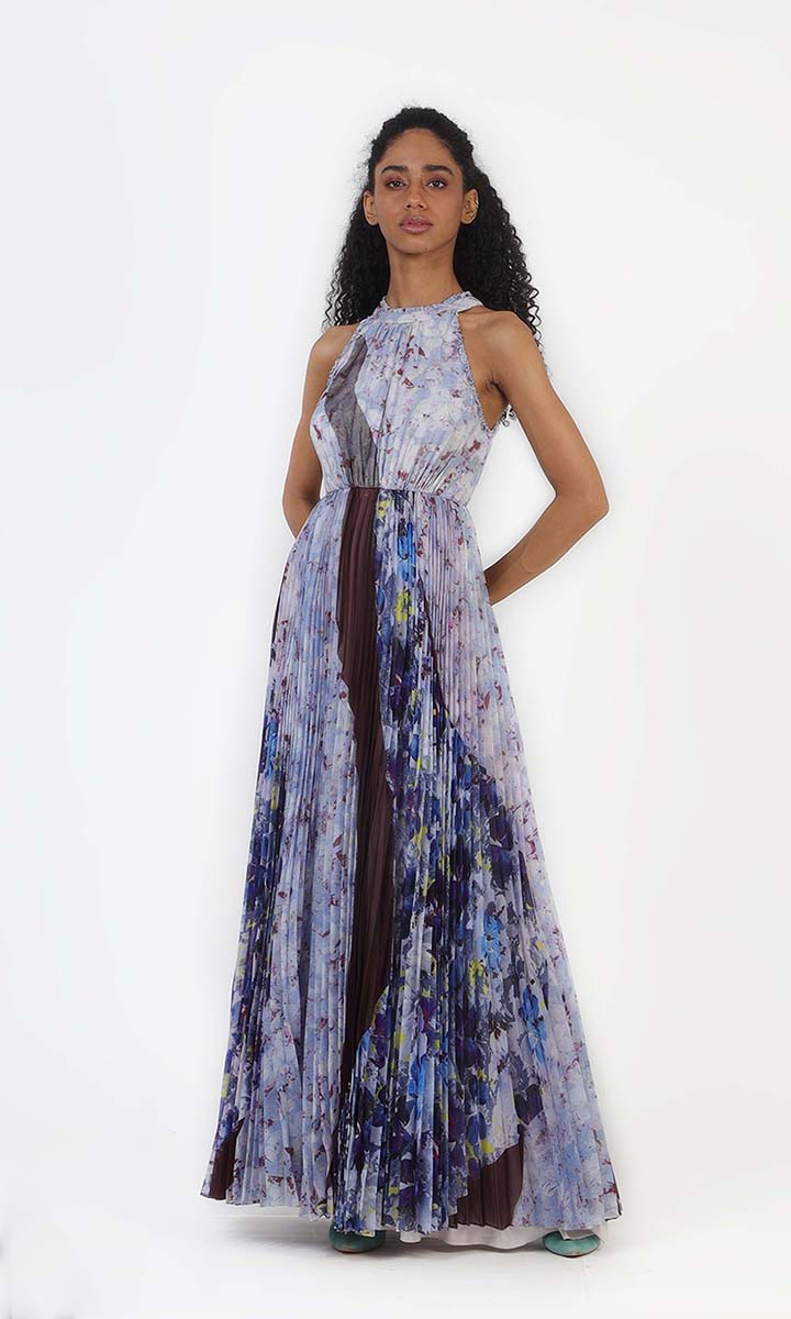 Shades of Blue Halter Maxi